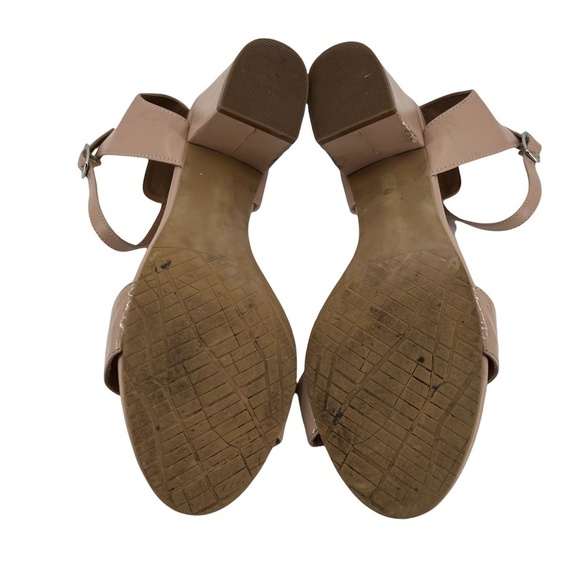 14th & Union Tan Ankle Strap Block Heel Sandals Size 8 1/2 Wide Women’s - Picture 9 of 12